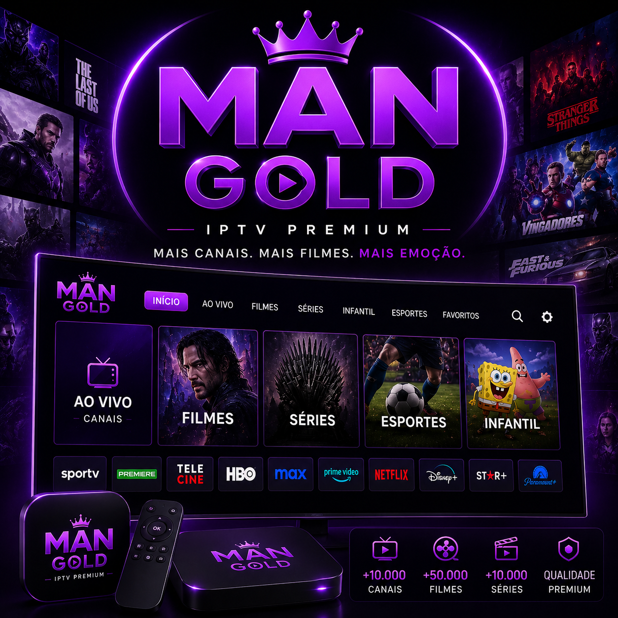 Tela do aplicativo de streaming